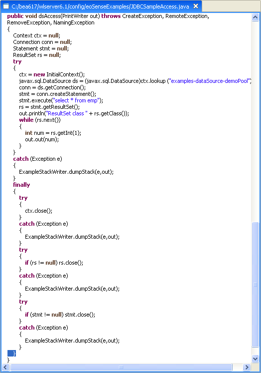 editor View for the dsAccess() method
