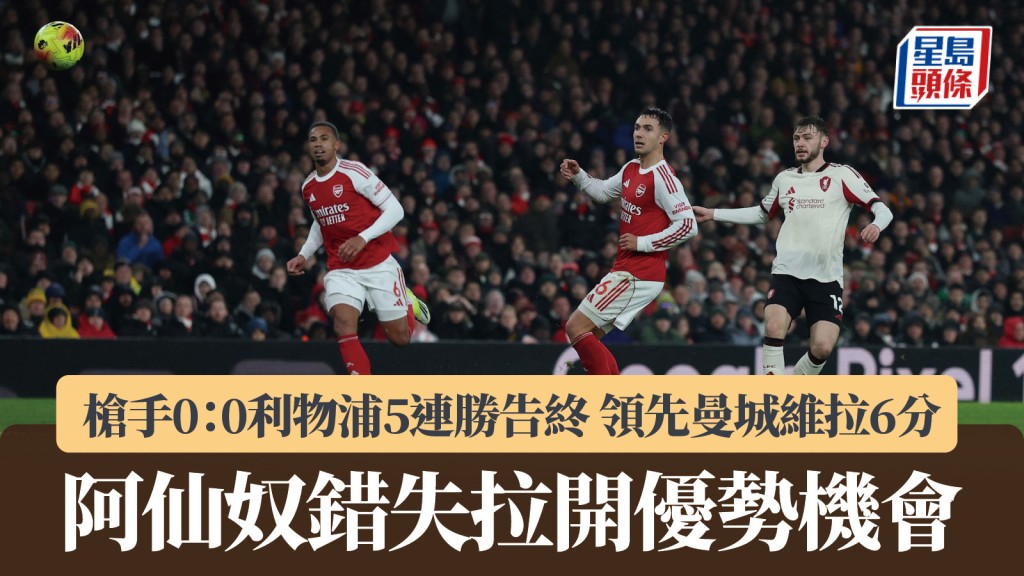 英超｜阿仙奴錯失拉開優勢機會 0：0利物浦5連勝告終 。路透社