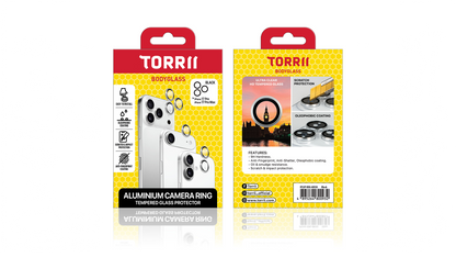 Torrii - iPhone 17 系列 BODYGLASS 鋁合金鏡頭環 (銀色/黑色)