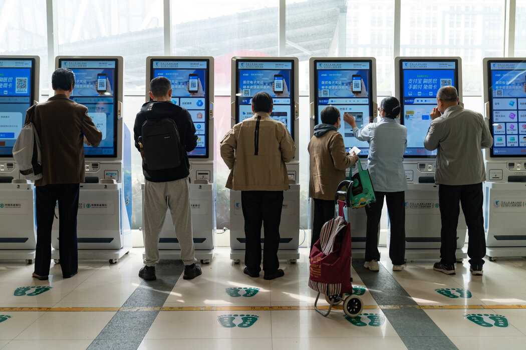 宁波大学附属人民医院的自助服务终端。该院正在测试一款由人工智能驱动的胰腺癌检测工具。

