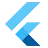 The Flutter logo, a stylized, light blue "F" with a darker blue base.
