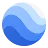 The Google Earth logo, a sphere with blue and white waves.