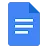 The Google Docs logo, a blue document with three white lines on it.