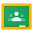 The Google Classroom logo, a green chalkboard with icons of people on it.