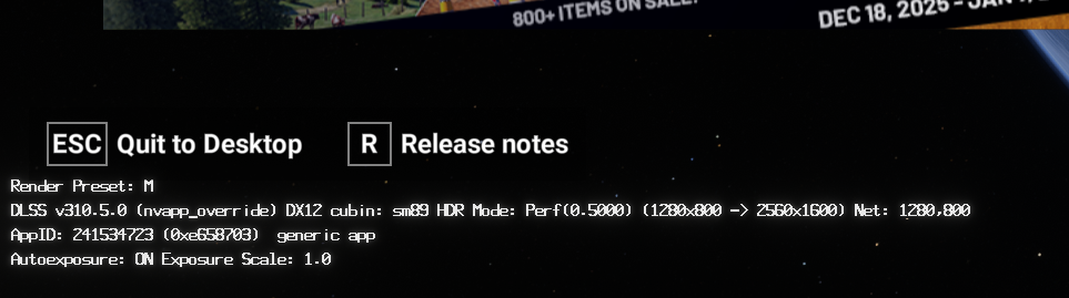 開啟 DLSS Indicator 後進入遊戲,可核實正在使用 v310.5.0。