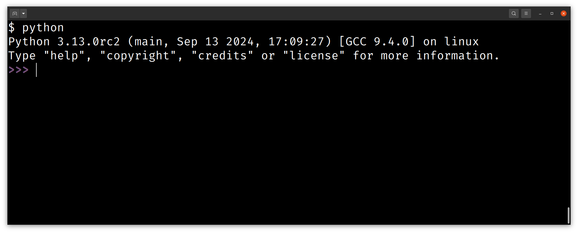 The new REPL in Python 3.13 shows a colored prompt
