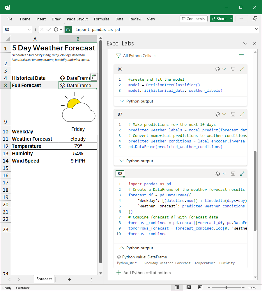 Python Editor in Microsoft Excel