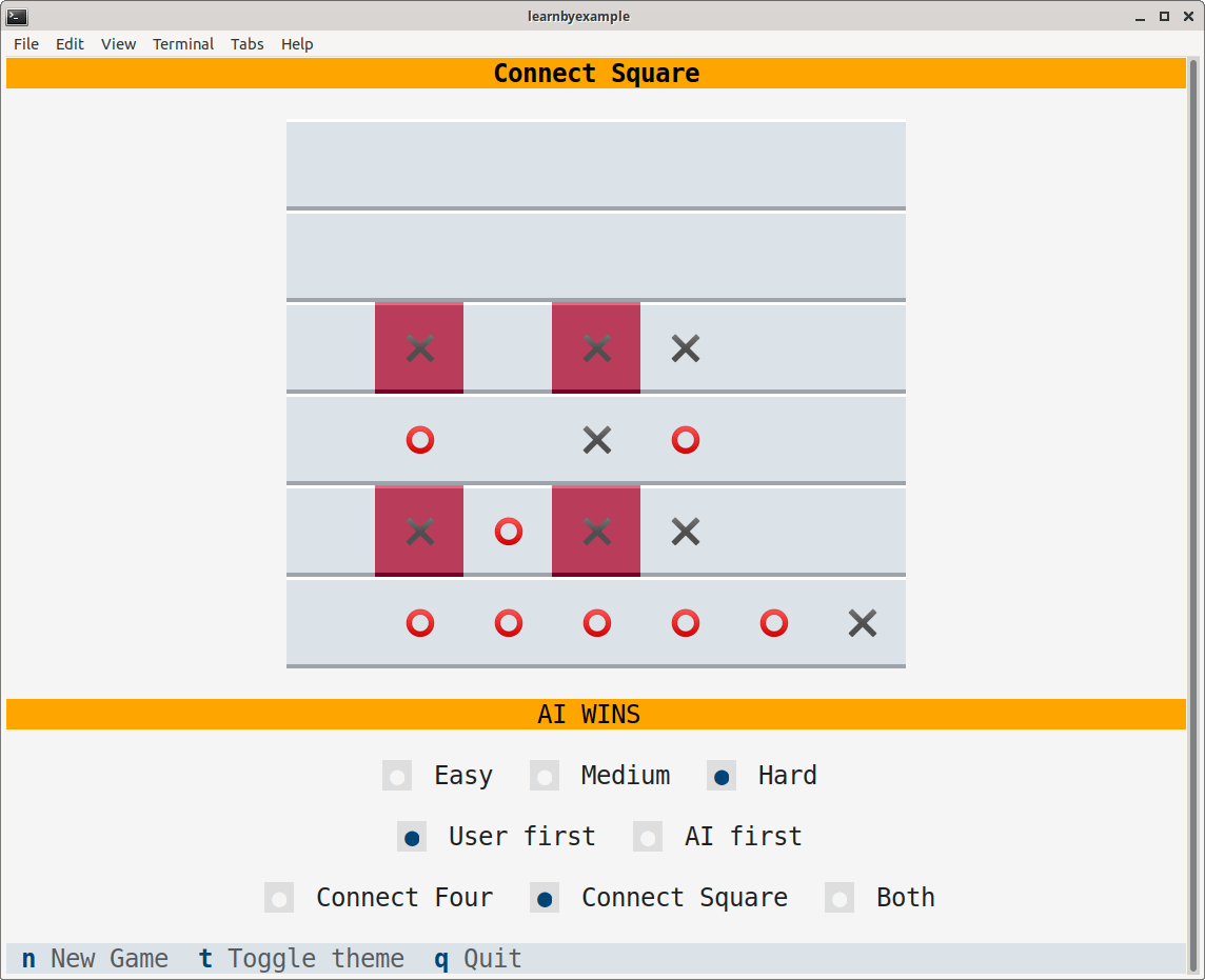 Sample screenshot for Connect Square game